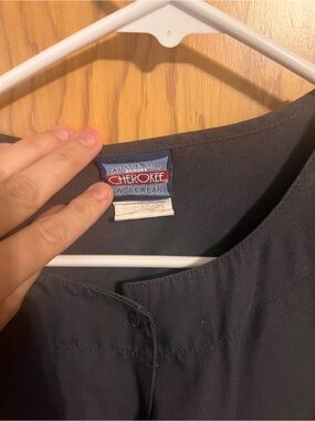 Cherokee grey scrub top— Button-Front Workwear Top